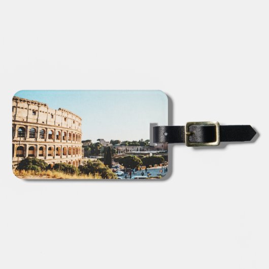 Wasserfarbe Rom Reiseziel Gepäckmarke Gepäckanhänger (Vorderseite horizontal)