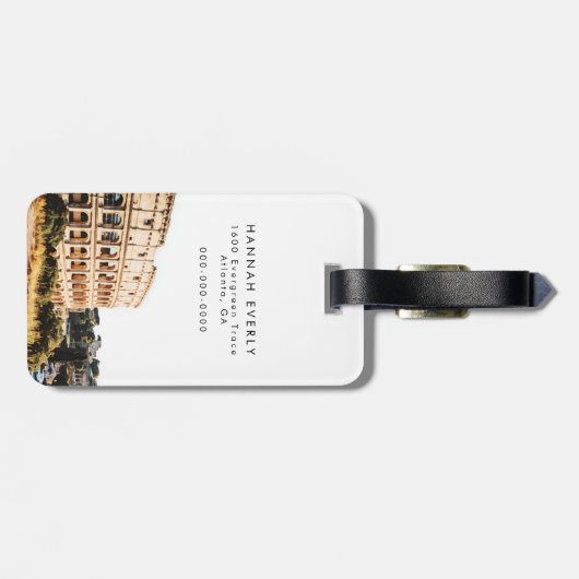 Wasserfarbe Rom Reiseziel Gepäckmarke Gepäckanhänger (Rückseite horizontal)