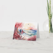 Wasserfarbe Romantisch Karte (Vorderseite)