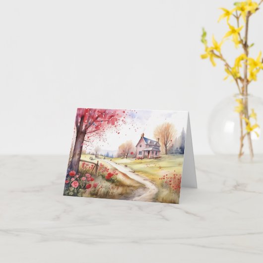 Wasserfarbe Romantisch Karte (Gelbe Blume)