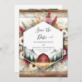 Wasserfarbe Romantische Barnyard Hochzeit Save The Date (Vorne/Hinten)