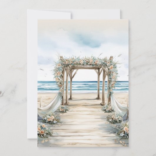 Wasserfarbe Romantische Sommerhochzeit Save The Date (Rückseite)