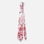 Wasserfarbe Rosa Abstraktes Kirschblossom Muster Krawatte (Vorderseite)