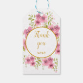 Wasserfarbe Rosa Anemone Blumenbehängung Tag Geschenkanhänger (Rückseite)