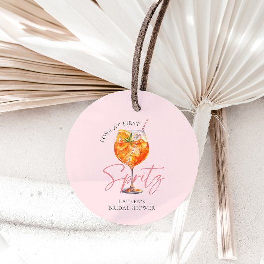 Wasserfarbe Rosa Aperol Spritz Brautparty Geschenkanhänger