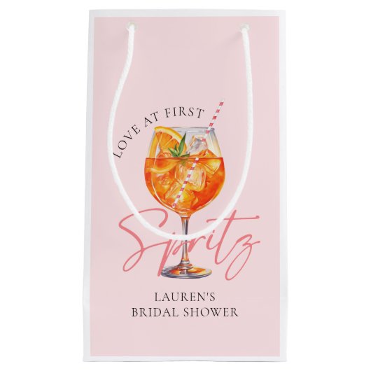 Wasserfarbe Rosa Aperol Spritz Brautparty Kleine Geschenktüte (Vorderseite)