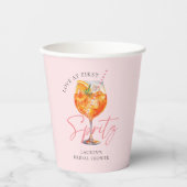 Wasserfarbe Rosa Aperol Spritz Brautparty Pappbecher (Vorderseite)