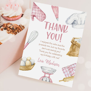 Wasserfarbe Rosa Backen Girl Geburtstag Dankeskarte