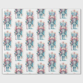 Wasserfarbe Rosa Blaue Nutcracker Geschenkpapier (Flach)