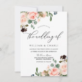 Wasserfarbe Rosa Blume Frühjahrssehen Einladung (Vorderseite)