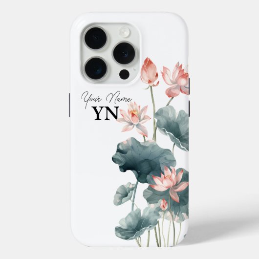 Wasserfarbe Rosa Blume iPhone Case (Rückseite)