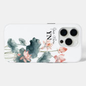 Wasserfarbe Rosa Blume iPhone Case (Rückseite (Horizontal))