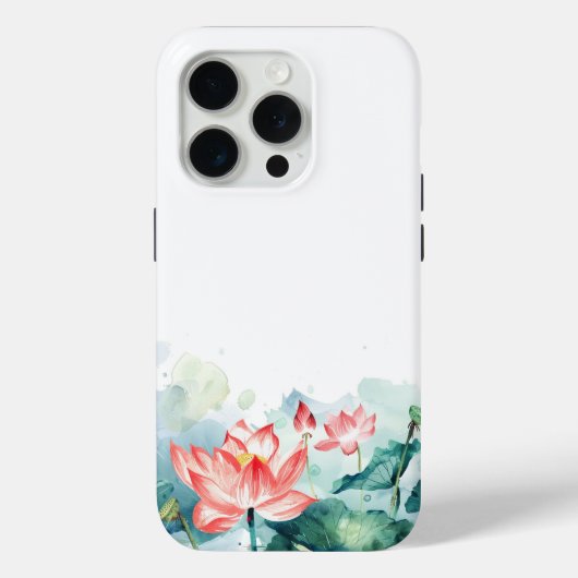 Wasserfarbe Rosa Blume iPhone Case (Rückseite)