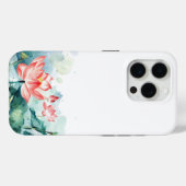 Wasserfarbe Rosa Blume iPhone Case (Rückseite (Horizontal))