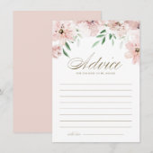 Wasserfarbe Rosa Blume Kinderdusche Hinweiskarte (Vorne/Hinten)