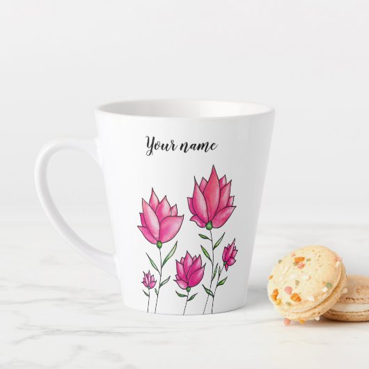 Wasserfarbe Rosa Blume Mädchenname Milchtasse (Beispiel)