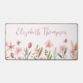 Wasserfarbe Rosa Blume Mädchenname Schreibtischunterlage (Vorderseite)