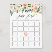 Wasserfarbe Rosa Blumengarten Kinderdusche Bingo Begleitkarte (Vorderseite)