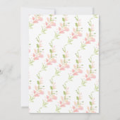 Wasserfarbe Rosa Blumengebirge Babydusche Brunch Einladung (Rückseite)