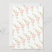 Wasserfarbe Rosa Blumengebirge Babydusche Brunch Einladung (Rückseite)