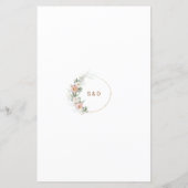 Wasserfarbe Rosa Blumenkornflora Hochzeitsmenü (Rückseite)