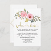 Wasserfarbe Rosa Blütenblütenblüte Blumenzehen Begleitkarte (Vorne/Hinten)