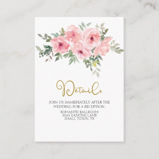 Wasserfarbe Rosa Blütenblütenblüte Blumenzehen Begleitkarte (Vorderseite)