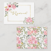 Wasserfarbe Rosa Blütenblütenblüte Blumenzehen Platzkarte (Vorne/Hinten)
