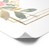 Wasserfarbe Rosa Blütenblütenblüte Blumenzehen Poster (Ecke)