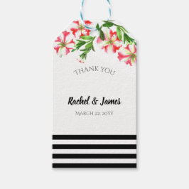 Wasserfarbe Rosa Blütenblütenhochzeit Geschenkanhänger