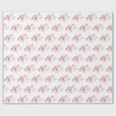 Wasserfarbe Rosa Bow Babydusche Geschenkpapier (Flach)