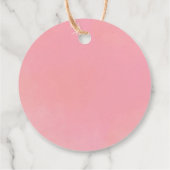 Wasserfarbe Rosa Bow Floral Girl Babydusche Geschenkanhänger (Rückseite)