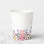 Wasserfarbe Rosa Bow Floral Girl Babydusche Pappbecher (Rechts)