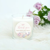 Wasserfarbe Rosa Bow Floral Girl Babydusche Runder Aufkleber