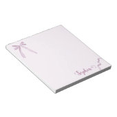 Wasserfarbe Rosa Bow Ribbon Sweet Personalisiert Notizblock (angewinkelt)