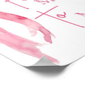 Wasserfarbe Rosa Bow Von Miss bis Mrs. Poster (Ecke)