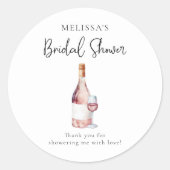 Wasserfarbe Rosa Brautparty Gefallen Runder Aufkleber (Vorderseite)