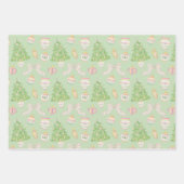 Wasserfarbe Rosa Chinoiserie Baubles Weihnachtsbau Geschenkpapier Set (Vorderseite 3)