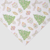 Wasserfarbe Rosa Chinoiserie Baubles Weihnachtsbau Seidenpapier (Ausschnitt)