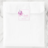 Wasserfarbe Rosa Disco Coquette Sweet 16 Birthday Quadratischer Aufkleber (Tasche)