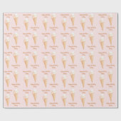 Wasserfarbe Rosa Eiscreme Personalisiert Geburtsta Geschenkpapier (Flach)