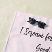 Wasserfarbe Rosa Eiscreme Personalisiert Strandtuch (Beispiel)