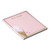 Wasserfarbe Rosa Eiscreme Personalisierter Schreib Notizblock (angewinkelt)