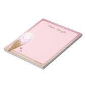 Wasserfarbe Rosa Eiscreme Personalisierter Schreib Notizblock (Rotiert)
