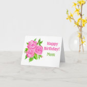 Wasserfarbe Rosa Englische Rose Happy Birthday Car Karte (Gelbe Blume)