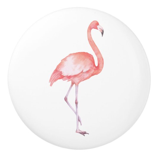 Wasserfarbe Rosa Flamingo Keramikknauf (Vorderseite)