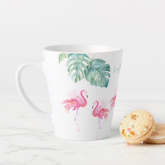 Wasserfarbe Rosa Flamingo Milchtasse (Beispiel)