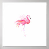 Wasserfarbe Rosa Flamingo Originale Tropische Kuns Poster (Vorne)