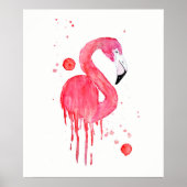 Wasserfarbe Rosa Flamingo Poster (Vorne)