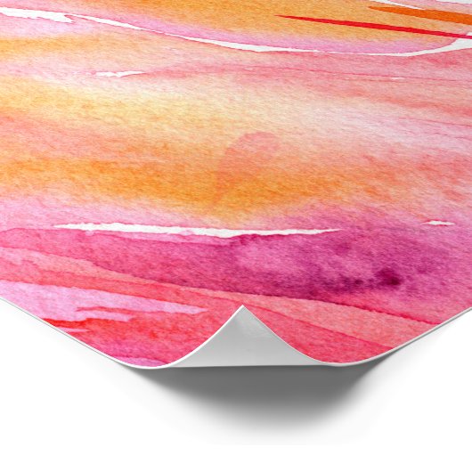 Wasserfarbe Rosa Flamingo Poster (Ecke)